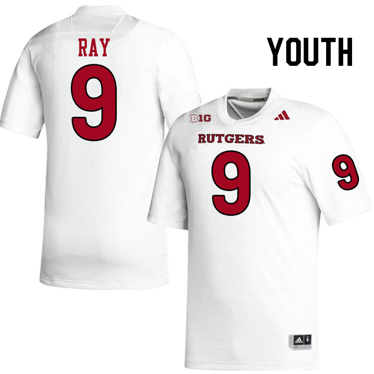 Youth #9 Malcolm Ray Rutgers Scarlet Knights 2024 College Football Jerseys Stitched-White